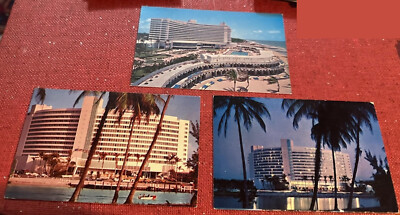3 Vintage Postcards Fontainebleau Hotel, Miami Beach, FL Marvelous Mrs. Maisel