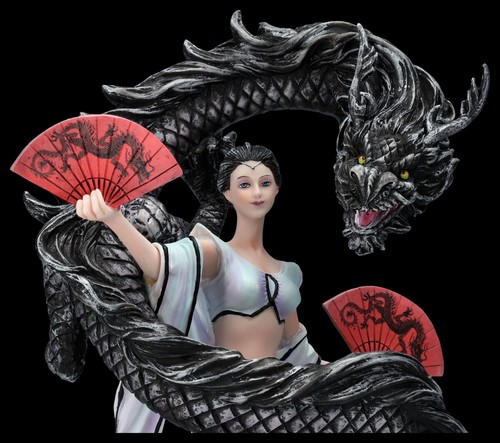 Anne Stokes Figur - Dragon Dancer - Schwarzer Drache Fantasy Dekofigur Tänzerin - Bild 7 von 8
