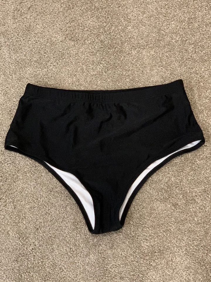 Bikinihose Damen Größe M Schwarz Unterteil Only Seidig Badeanzug High Cut Basic