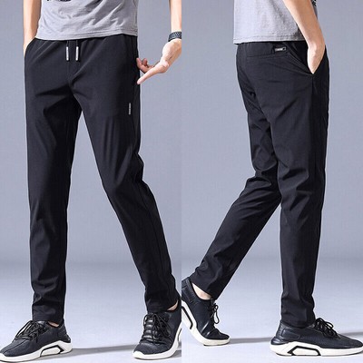 Herren Eis Seide Hose Atmungsaktiv Freizeithose Dünn Schnell Trocknend SPORTS...