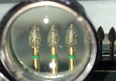 Diamond Burr Course Football Shape (368) # G/257-028c (20 Pc) Green Strip