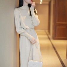New Korean Base Woolen Dress Sweater Knitted Women's Sweater Knitted Long Dress