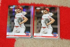AARON NOLA LOT OF 2 2019 TOPPS CHROME XFRACTOR & BASE #176 PHILADELPHIA PHILLIES