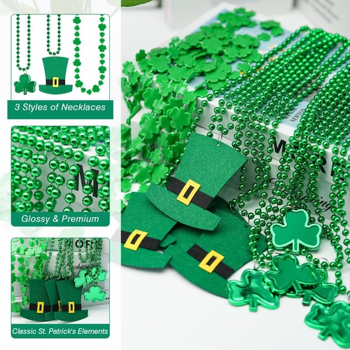 15 Pack St Patricks Day Beads Necklaces,St Patricks Day Accessories For Party Fa - Picture 3 of 7