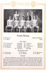 1925 Washington & Lee Calyx Original Page Varsity Boxing Team Group Photo