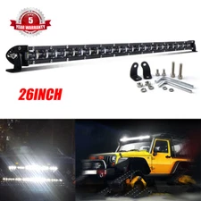 26" 24" inch Led Light Bar Single Row Spot Flood Combo Work UTE Truck SUV ATV