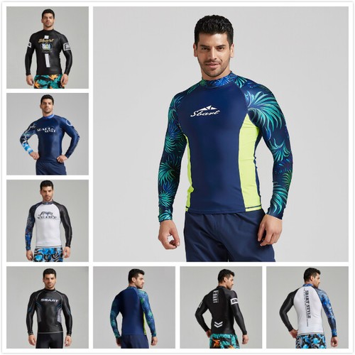 Buy Men‘s’ Long Sleeve Rash Guard UV Sun Protection Rash Vest Swimsuit