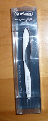 Herlitz my.pen style Füller Füllhalter Edelstahlfeder links + rechts Schwarz