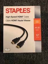 NEW Staples 12' High Speed HDMI Video Cable, 29740 Free Shipping