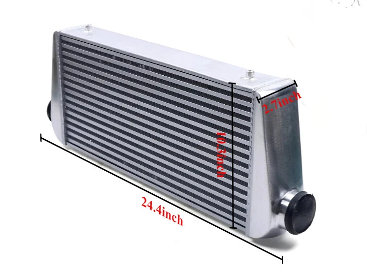 24"X10"X3" Universal Aluminum Intercooler Front Mount 2.25" Inlet/Outlet - Image 2 of 4