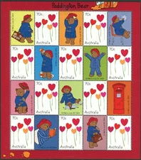 2014 Paddington Bear - Mint Unhinged Decorative Sheetlet (A)