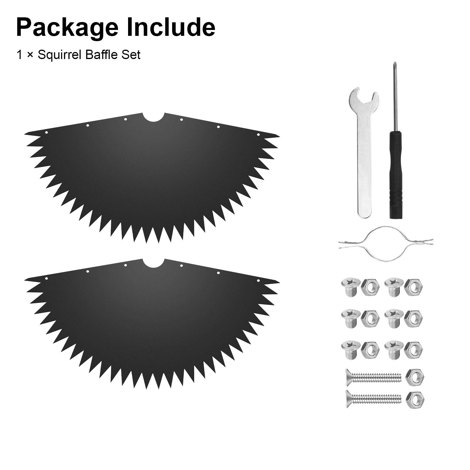 19" Squirrel Proof Baffle Guard for Bird Feeder Pole Weatherproof Outdoor Shield