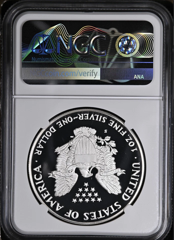 PF70 UCAM 1986-S American Silver Eagle - Brown Label NGC Spot Free White - Image 2 of 2