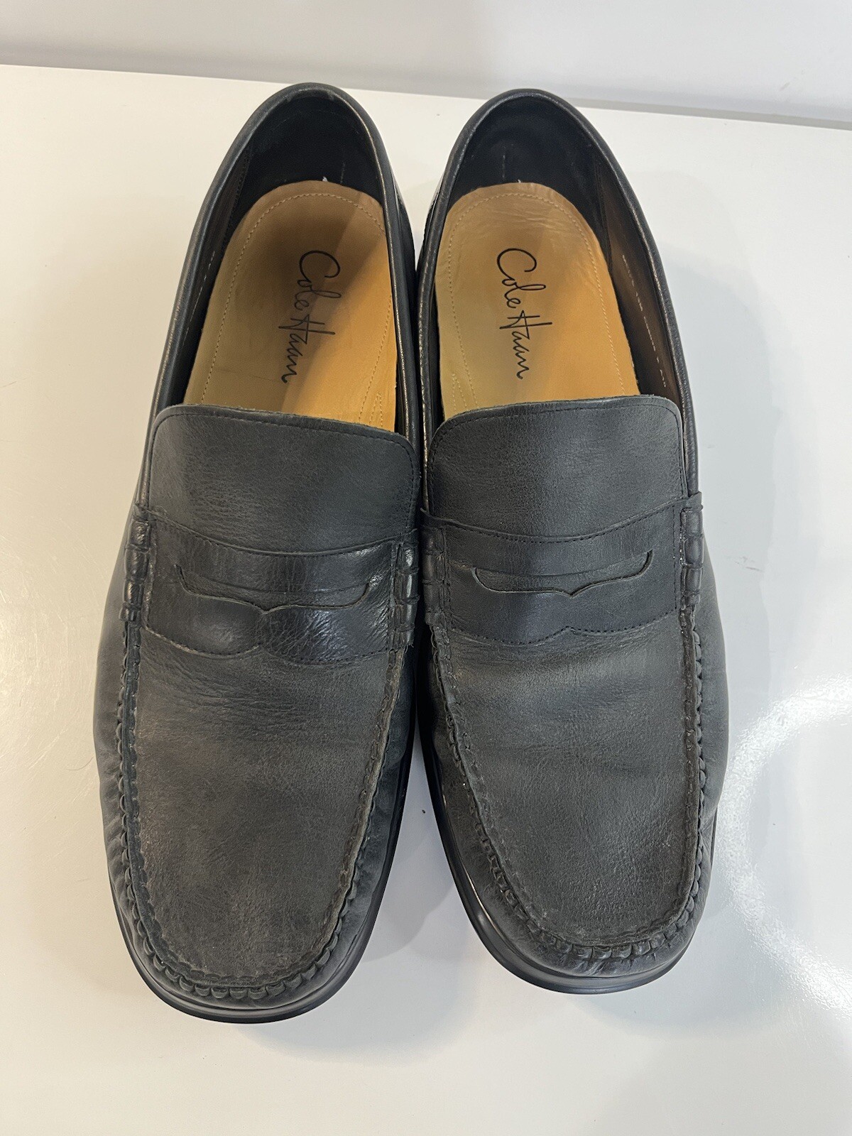 SAOLA Mocassini da uomo Cole Haan taglia 13M slip on suola in pelle penny nero C08035 carriera