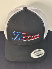 Yupoong Black& White Snapback Titties Embroidered Trucker Hat