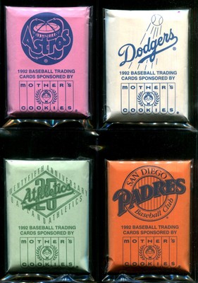 1992 Mothers Cookies 7 Sets A'S ASTROS DODGERS GIANTS MARINERS PADRES RANGERS