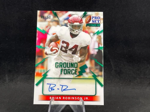 2021 LEAF PRO SET POWER BRIAN ROBINSON JR ROOKIE GROUND FORCE EMERALD AUTO 48/50