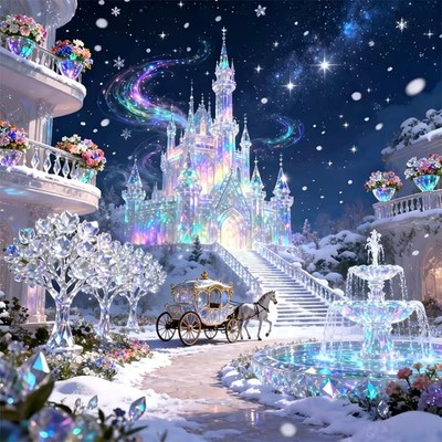 croshom Castle Diamond Art Kits for 13.8x13.8 in(35x35 cm), Fantasy