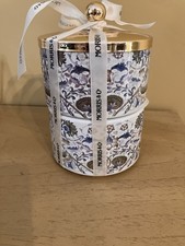 Morris Co Stacking Jars Ceramic Tan Blue Gold Bathroom Vanity Accessory 5