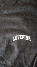 Victoria's Secret Pink Black Long Sleeve Shirts Size Small With Silver Glitter