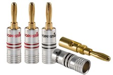 Poppstar 4x High End Bananenstecker Bananas für Lautsprecherkabel bis 6 mm²
