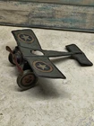 NICE VINTAGE J. CHEIN  1920'S TIN LITHO WIND UP  MILITARY MONO AIRPLANE