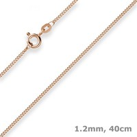 1,2Mm Panzerkette Goldkette Collier Halskette Aus 585 Gold Rotgold 40Cm