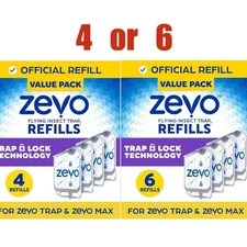 (4/6 Refill Cartridges) Zevo Flying Insect Trap Refill Cartridges -Easy to Use