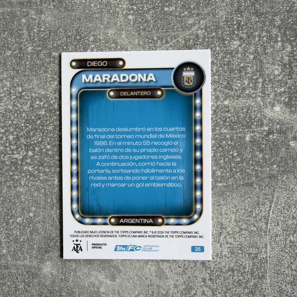 Topps Collector Tin Argentina 2026 Diego Maradona Champions Letter  - Bild 2 von 2