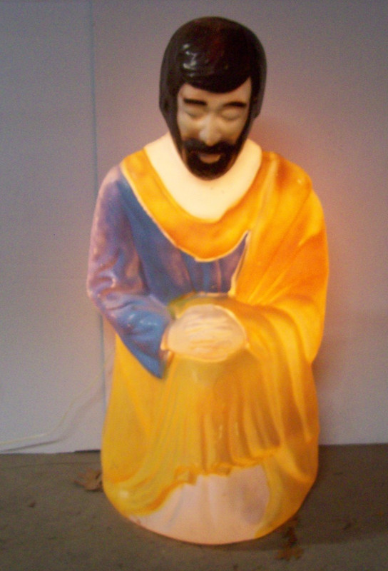 Vtg Life Size Blow Mold Joseph Nativity Empire Plastics Corp USA 38” Lighted