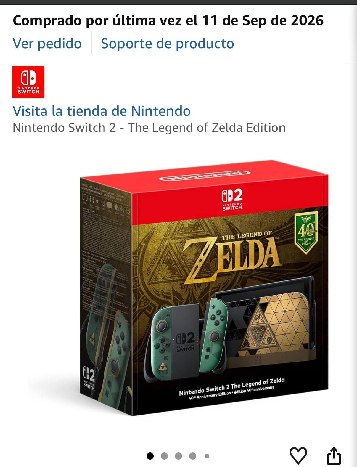 Nintendo Switch 2 Zelda Edition 40 aniversario Reserva PAL ESP
