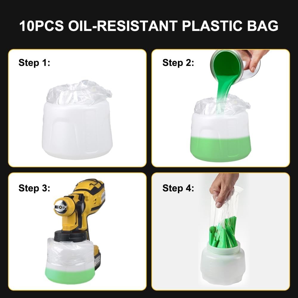 1400ml Cordless Paint Sprayer 6 Nozzles 3 Patterns for Wall Furniture DIY