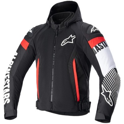 Alpinestars Zaca Air Jacke schwarz/weiss/rot-fluo Motorradjacke wasserdicht