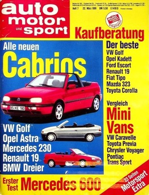 2) Auto Motor Sport AMS 07/1991 - Lotus Elan SE Turbo m - Chrysler Voyager LE m