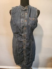 Vintage Y2K Tommy Hilfiger Tommy Hilfiger Sleeveless Denim Shirt Dress Size 8. 