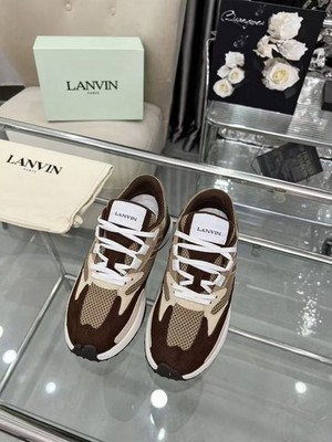 Lanvin Bumper Brown and Beige Mesh Sneakers Designer Sport Shoes Size: 44