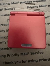 Nintendo Game Boy Advance SP Flame Red AGS-001 Handheld Console Tested Working 