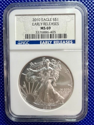 2010 ~ Silver Eagle S$1 ~ NGC MS69 ~ EARLY RELEASES ~ #3376886-405