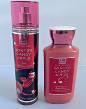Bath Body Works WINTER CANDY APPLE Fragrance Mist Body Lotion 8 oz SET OF 2