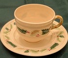 HOLLY by Belleek CUP & SAUCER Holly Berry Motif NEW NEVER USED made in Ireland — photo 4