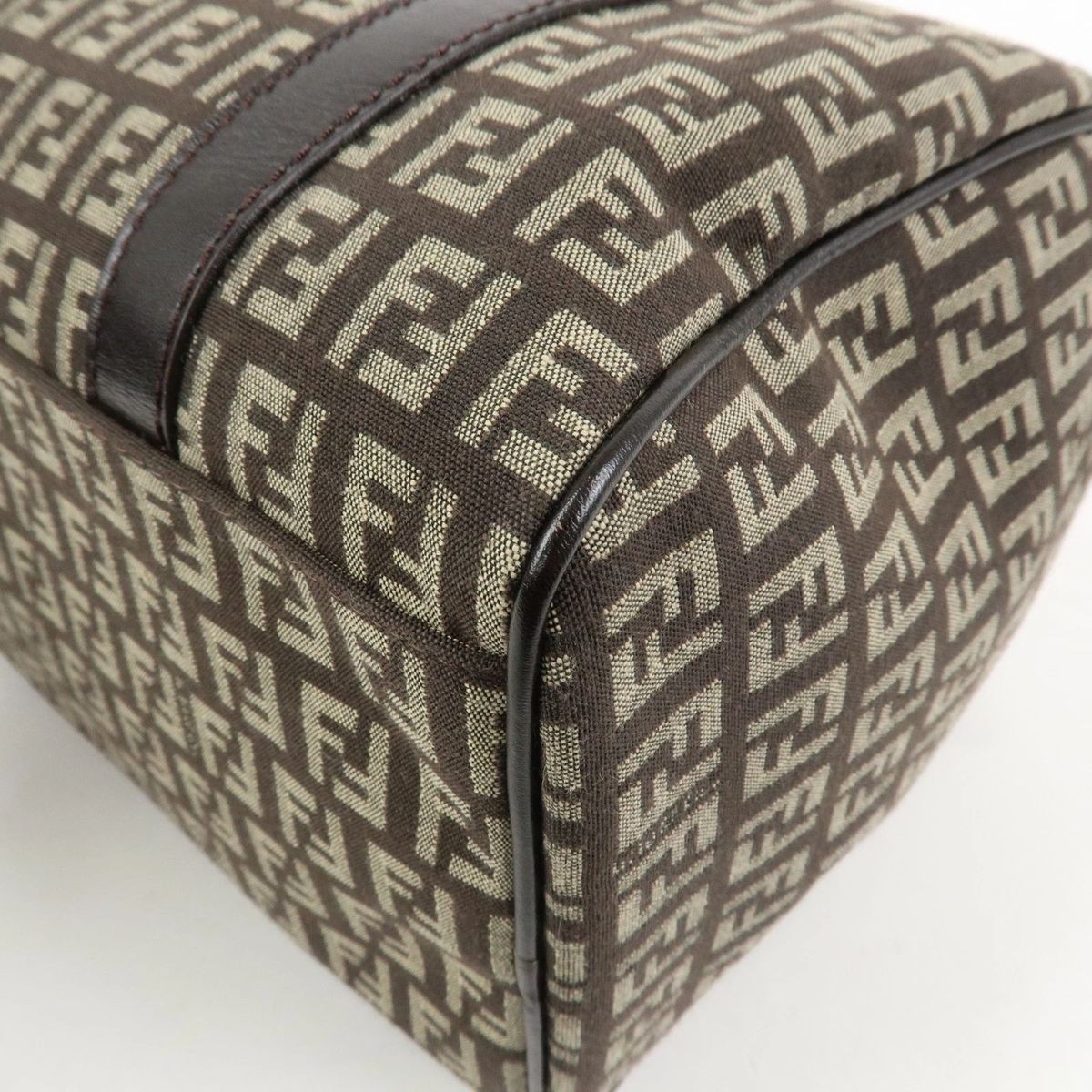 FENDI Zucchino Canvas Leather Handbag Boston Bag 8BL068 Women From Japan thumbnail 13