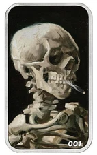 2024 Fine Art Series Skeleton with Cigarette Van Gogh 1 oz silver bar