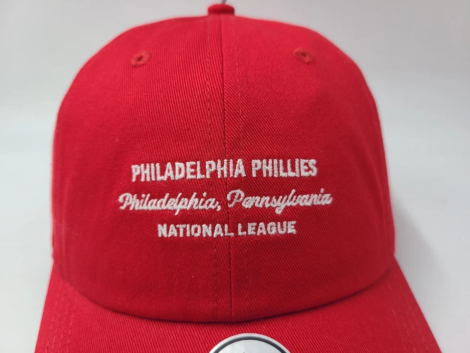 Philadelphia Phillies 47 Brand Clean Up Strapback Adjustable Hat Cap Men MLB Red - Image 4 of 4