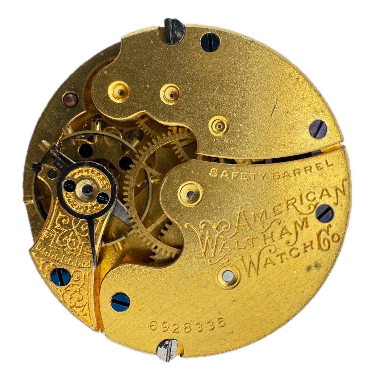 Antique 1896 Waltham 7 Jewel Multicolor Mechanical Pocket Watch Movement No 60
