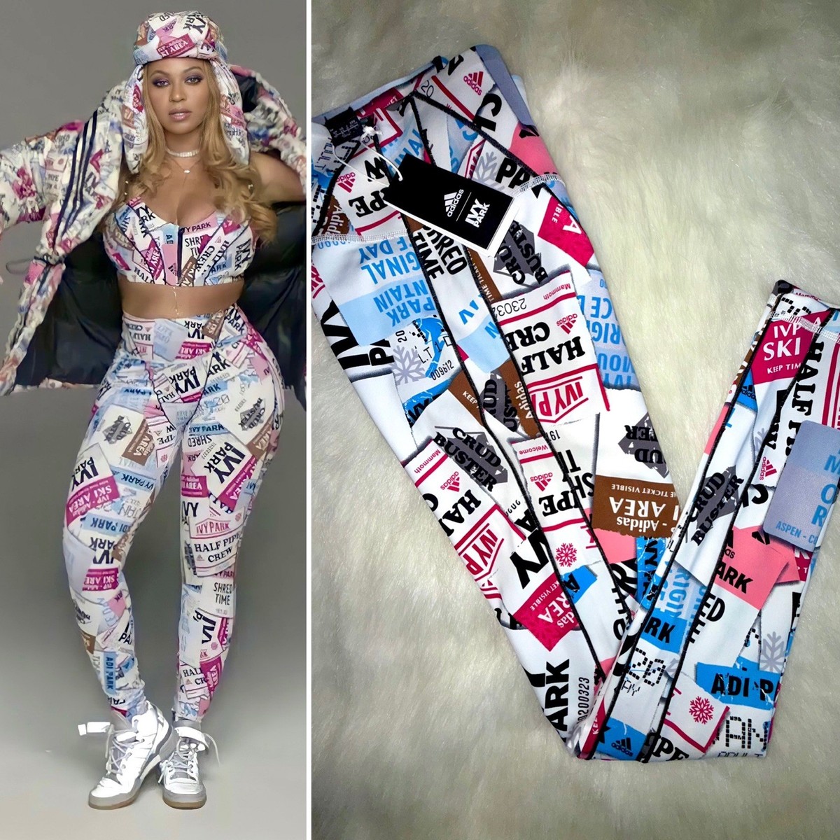 NEW Adidas x IVY PARK Ski Tag Leggings Sz XS Icy Park Beyonce