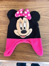 Minnie Mouse Disney toddler winter cap hat fleece lined beanie ear flaps