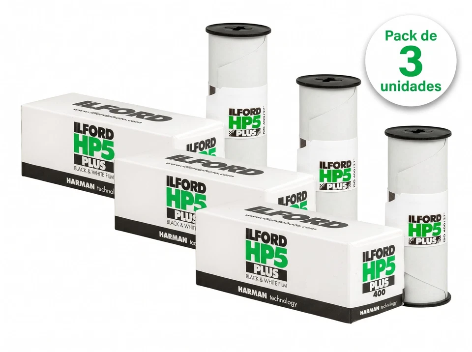 ILFORD HP5 PLUS 120mm Pack 3 Unidades Película Blanco y Negro - Imagen 1 de 1