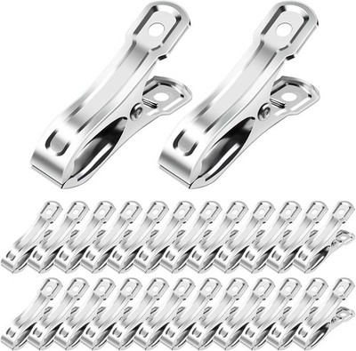 40 PCS Stainless Steel Garden Clips, Heavy Duty Greenhouse Clamps for Netting, S