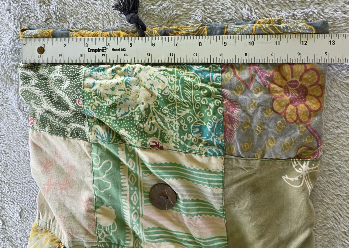 Boho Patchwork Cotton Backpack Drawstring Rucksac… - image 12