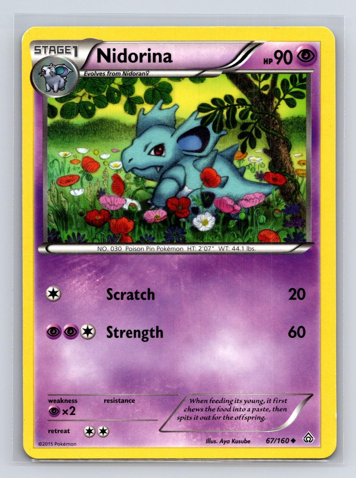 Nidorina 67/160 Uncommon Primal Clash Pokemon Lightly Played